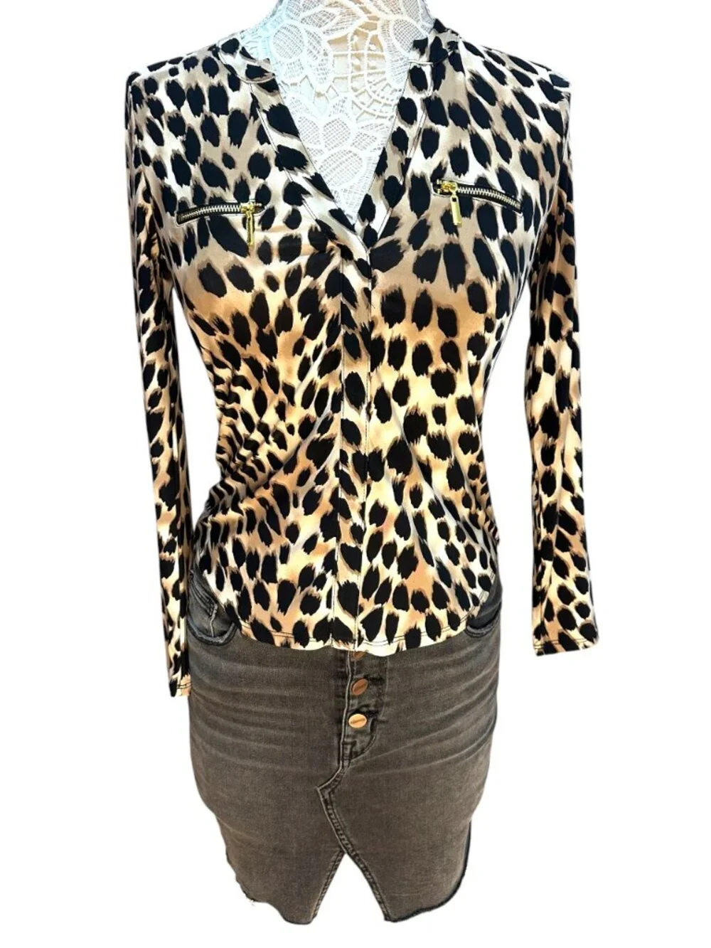 INC‎ International Concepts Leopard Print Long Sleeve